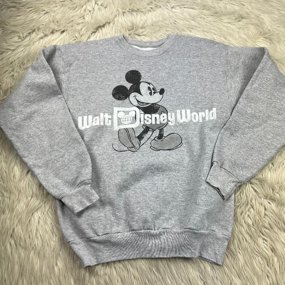 Disney Parks Retro Min Graphic Crew Fleece Sweatshirt